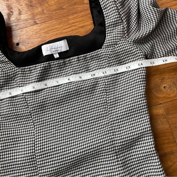 Revolve L’Academie  Black and White Houndstooth Lila Long Sleeve Mini Dress XS - Picture 9 of 12